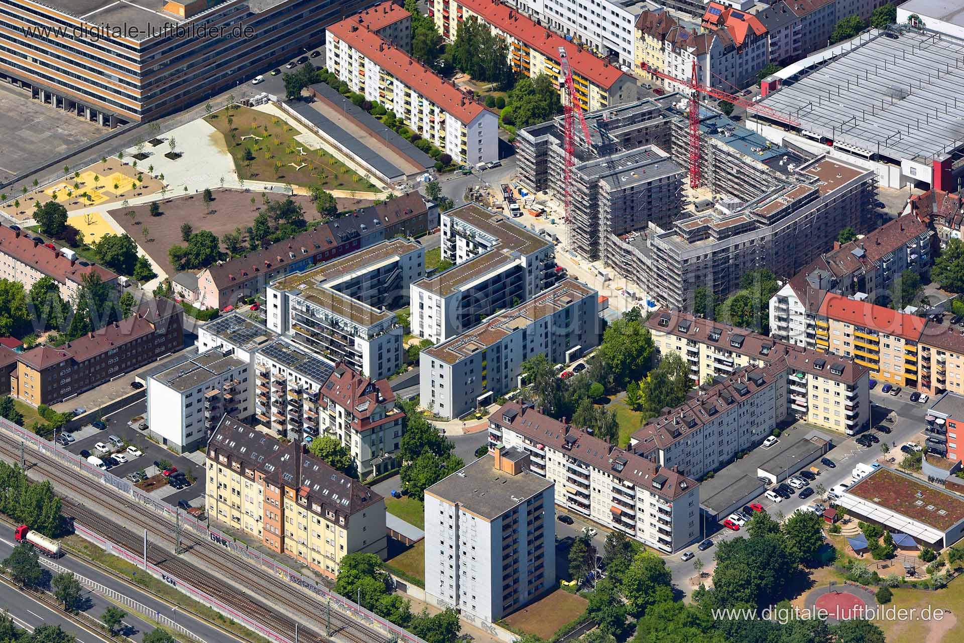 Luftaufnahme Augsburger Straße in Nürnberg | Mittelfranken, Bayern