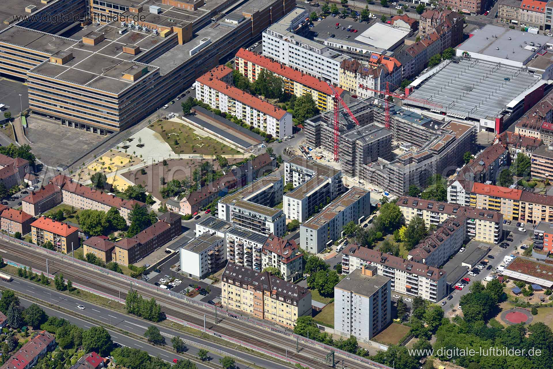 Luftaufnahme Augsburger Straße in Nürnberg | Mittelfranken, Bayern