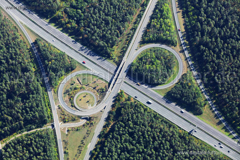 Luftaufnahme Ausfahrt Wendelstein A73 in Nürnberg | Mittelfranken, Bayern