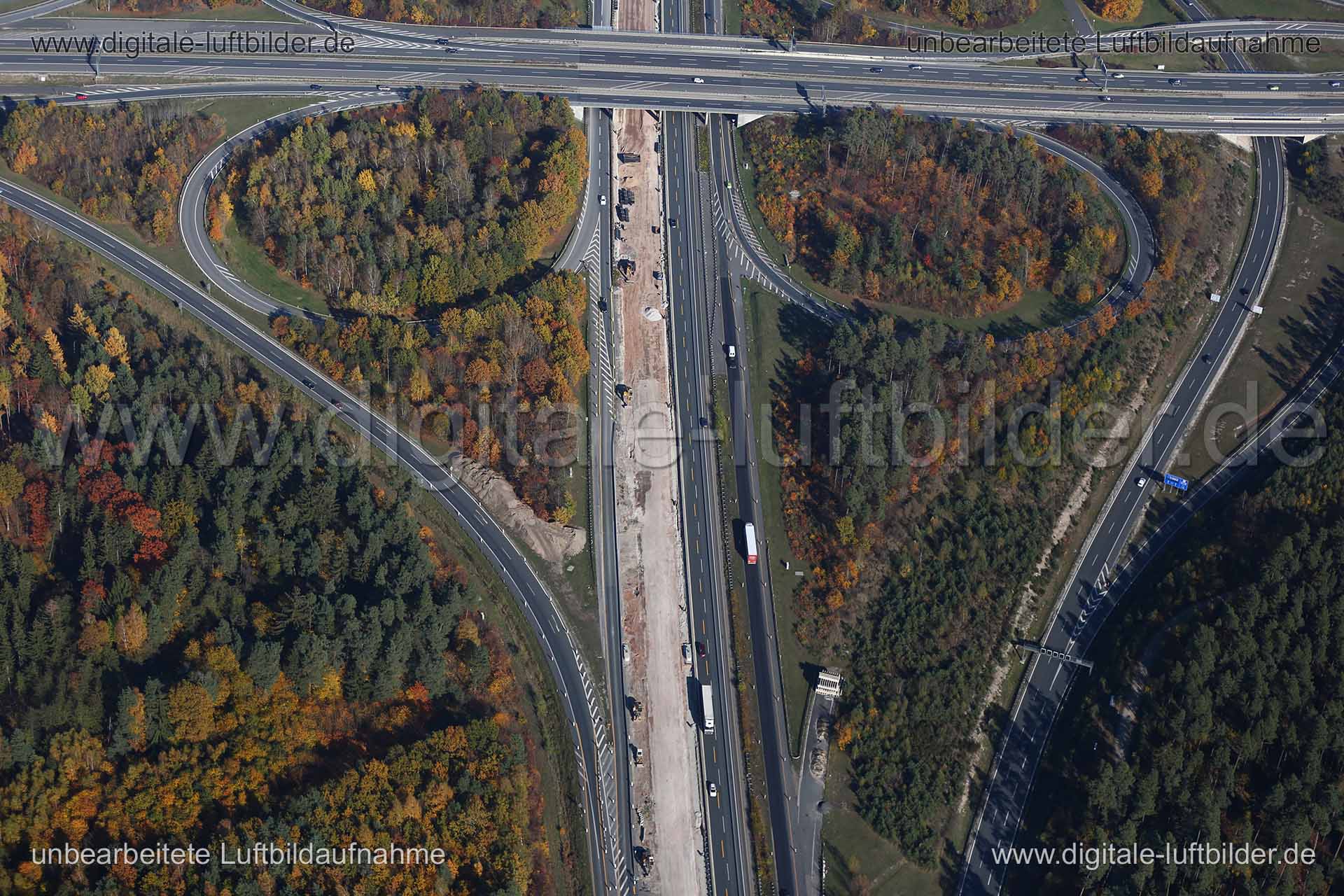 Luftaufnahme Autobahn in Nürnberg | Mittelfranken, Bayern