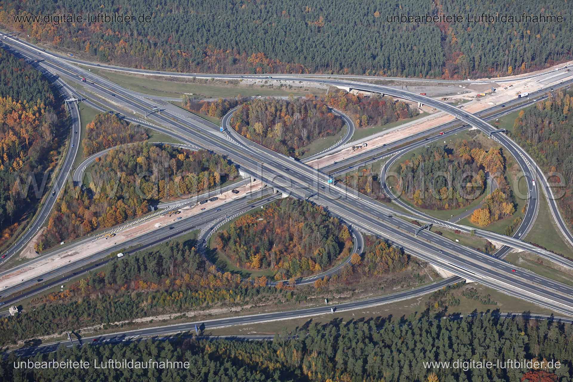 Luftaufnahme Autobahn in Nürnberg | Mittelfranken, Bayern