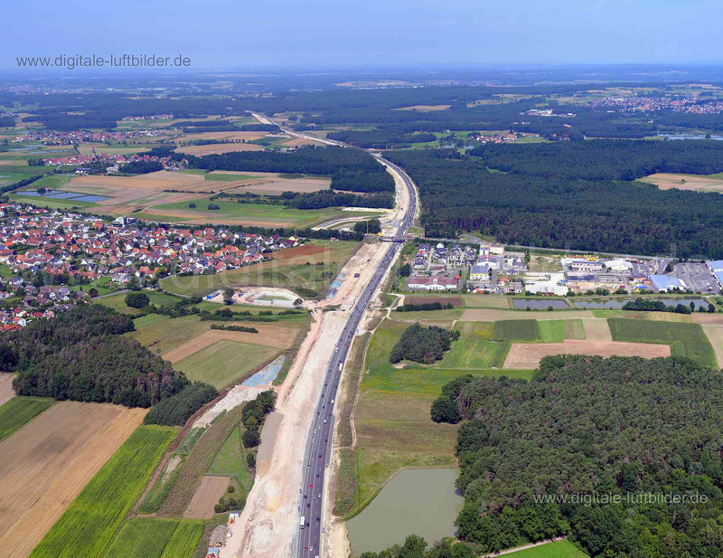 Luftaufnahme Autobahn A3 bei Heßdorf in Nürnberg | Mittelfranken, Bayern