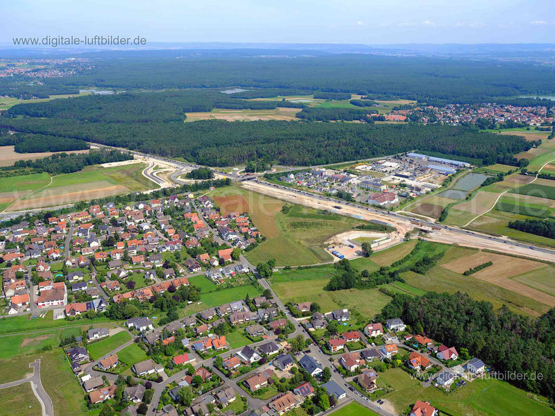 Luftaufnahme Autobahn A3 bei Heßdorf in Nürnberg | Mittelfranken, Bayern