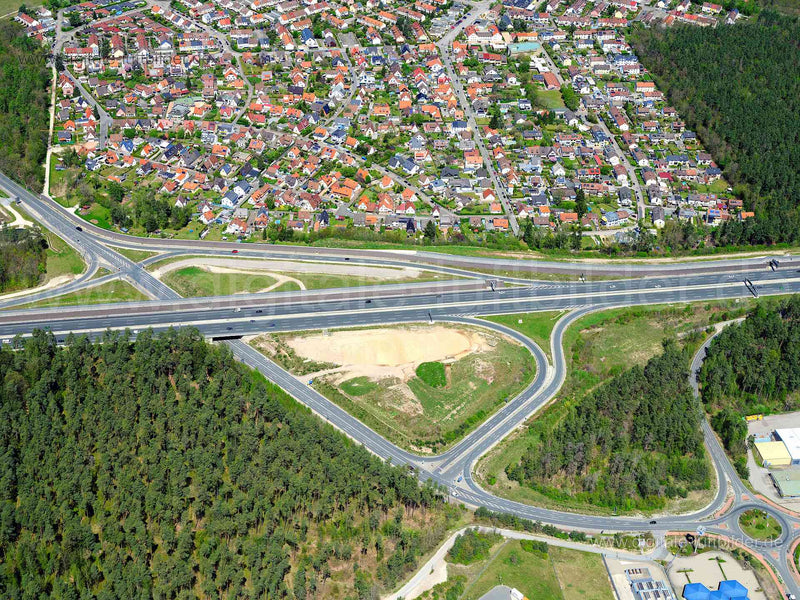 Luftaufnahme Autobahn A6 Nürnberg-Langwasser in Nürnberg | Mittelfranken, Bayern