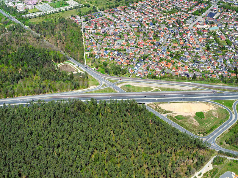 Luftaufnahme Autobahn A6 Nürnberg-Langwasser in Nürnberg | Mittelfranken, Bayern