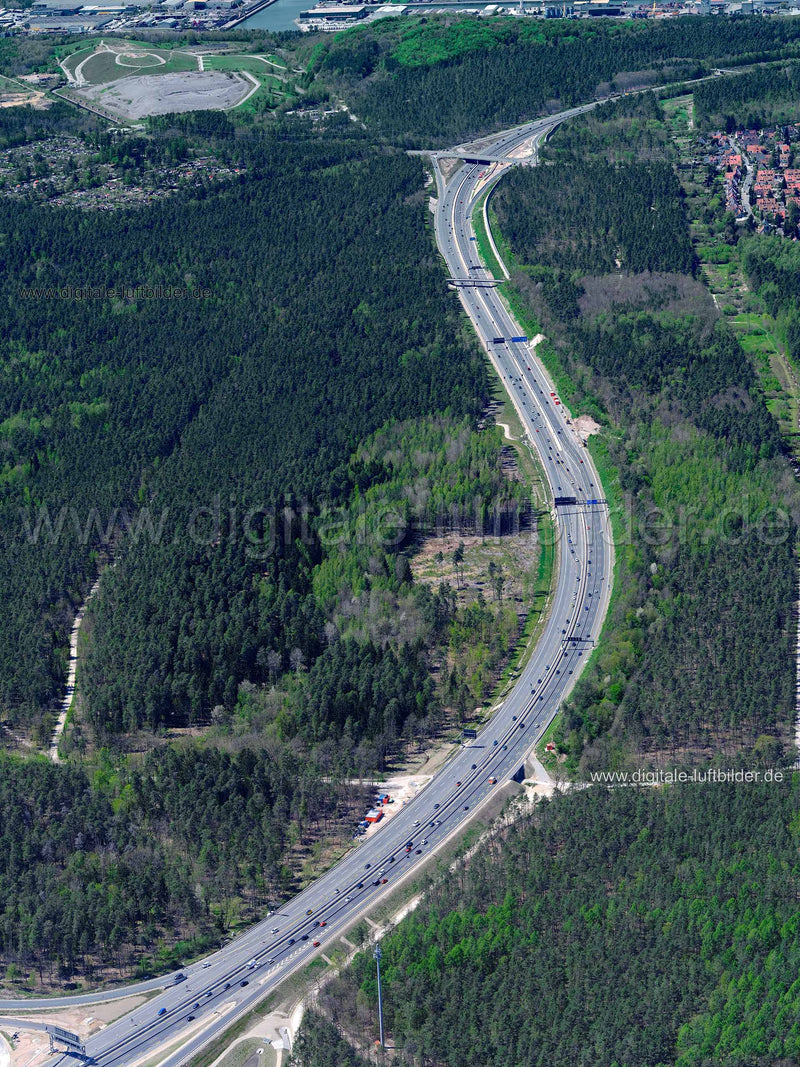Luftaufnahme Autobahn A73 in Nürnberg | Mittelfranken, Bayern