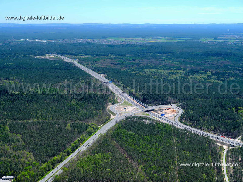 Luftaufnahme Autobahn A73 in Nürnberg | Mittelfranken, Bayern