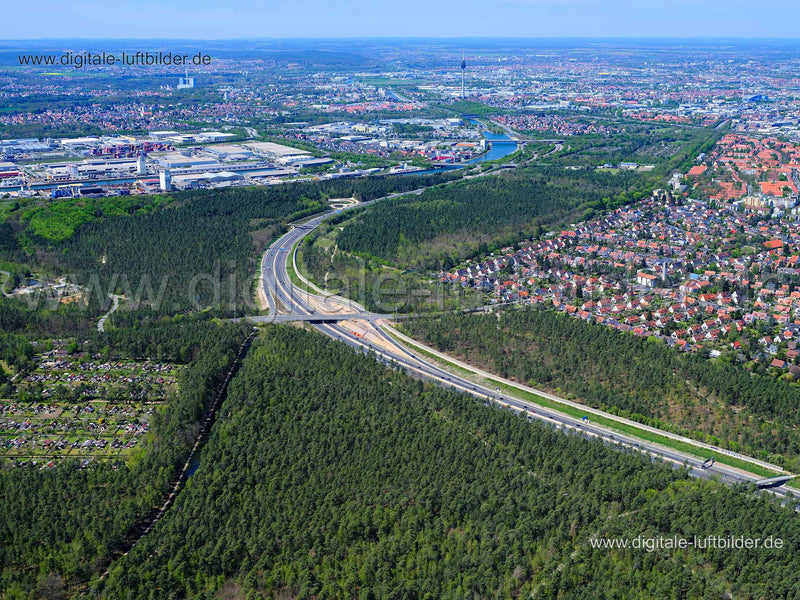 Luftaufnahme Autobahn A73 - Königshof in Nürnberg | Mittelfranken, Bayern