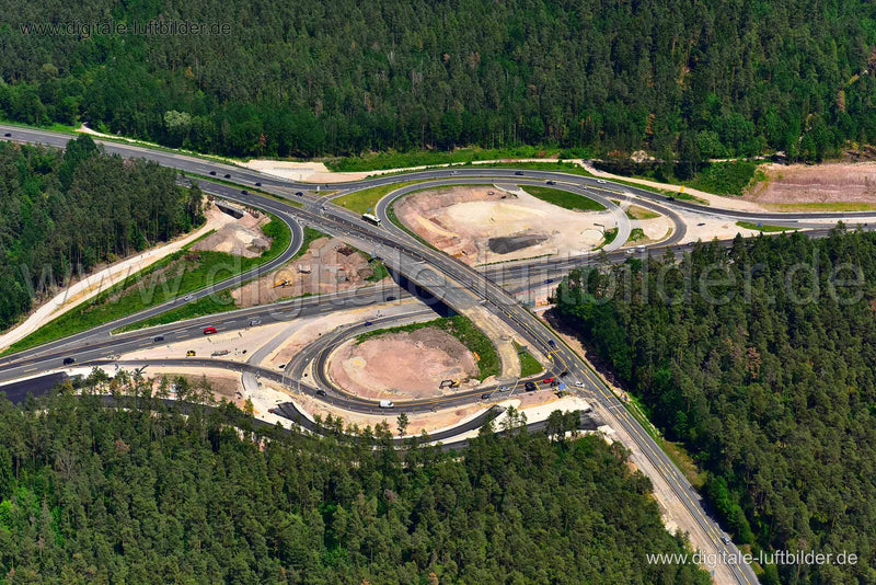 Luftaufnahme Autobahnausfahrt A73 Nürnberg Zollhaus in Nürnberg | Mittelfranken, Bayern
