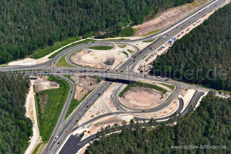 Luftaufnahme Autobahnausfahrt A73 Nürnberg Zollhaus in Nürnberg | Mittelfranken, Bayern