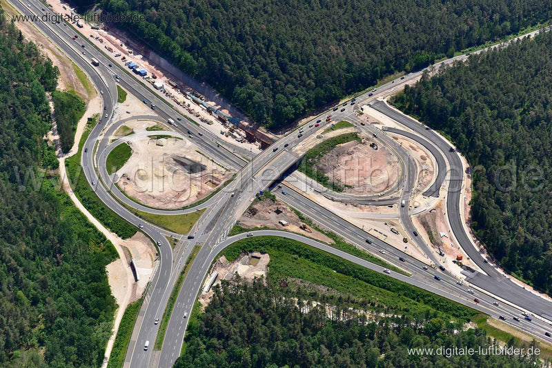 Luftaufnahme Autobahnausfahrt A73 Nürnberg Zollhaus in Nürnberg | Mittelfranken, Bayern