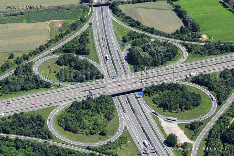 Luftaufnahme Autobahnkreuz A3 / A73 in Nürnberg | Mittelfranken, Bayern