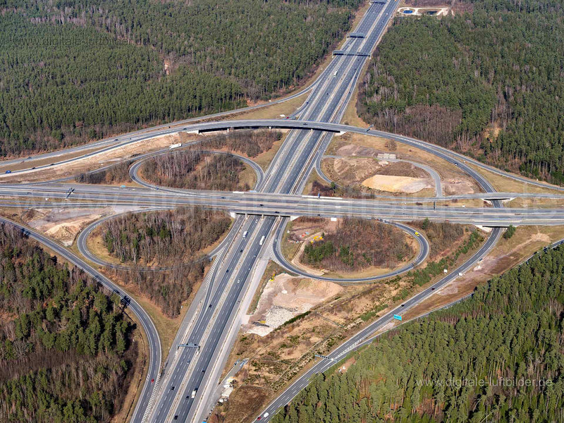 Luftaufnahme Autobahnkreuz A6 / A73 in Nürnberg | Mittelfranken, Bayern