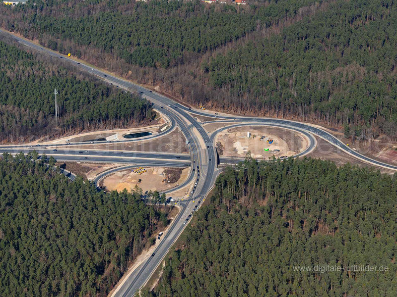 Luftaufnahme Autobahnkreuz A6 / A73 in Nürnberg | Mittelfranken, Bayern