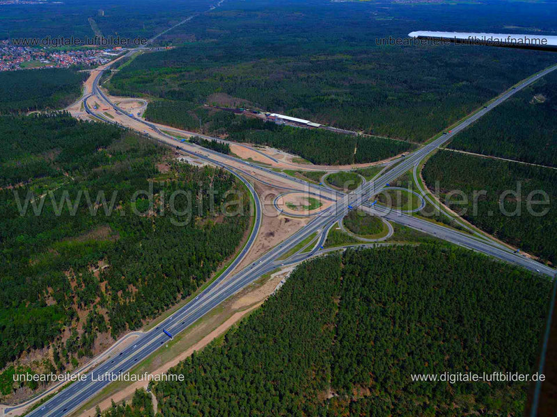 Luftaufnahme Autobahnkreuz A6 / A73 in Nürnberg | Mittelfranken, Bayern