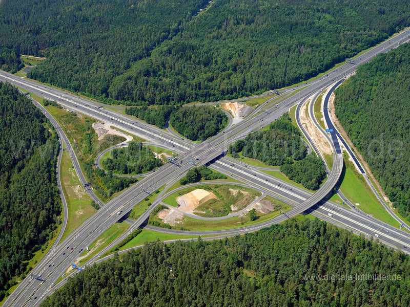 Luftaufnahme Autobahnkreuz A6 / A73 in Nürnberg | Mittelfranken, Bayern