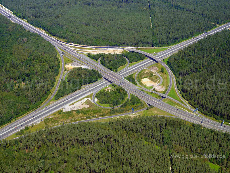 Luftaufnahme Autobahnkreuz A6 / A73 in Nürnberg | Mittelfranken, Bayern