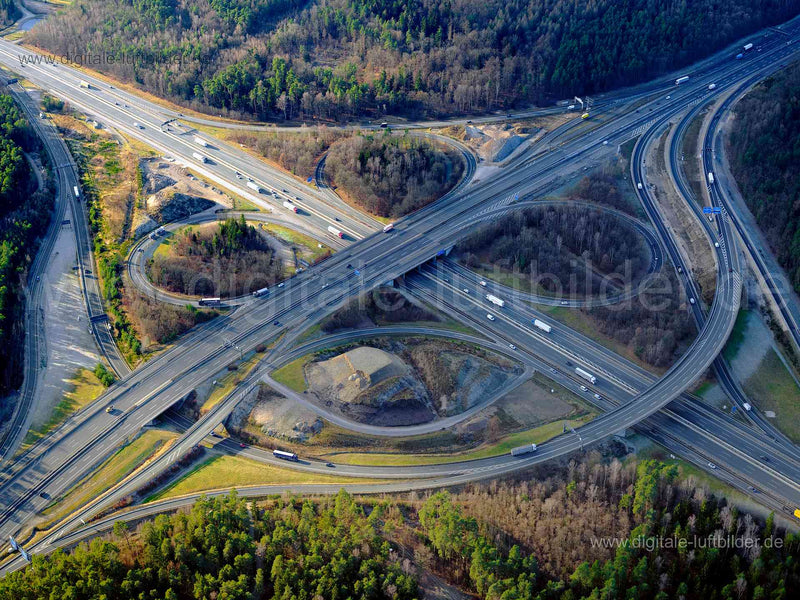 Luftaufnahme Autobahnkreuz A6 / A73 in Nürnberg | Mittelfranken, Bayern
