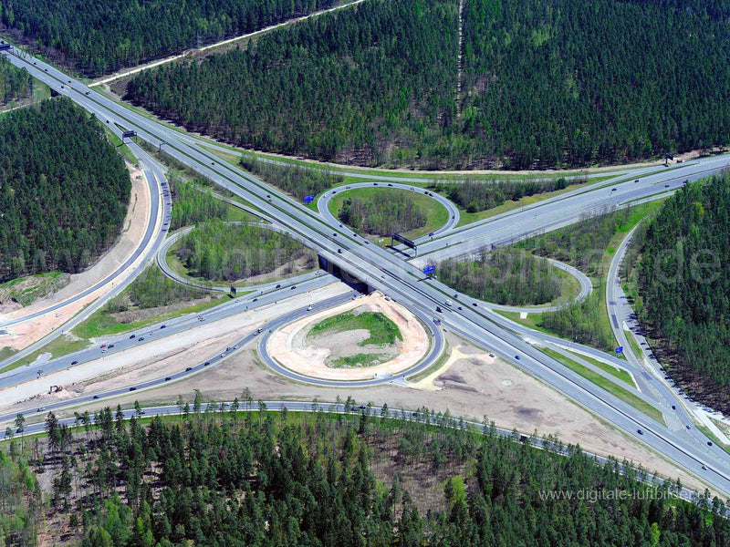 Luftaufnahme Autobahnkreuz A6 / A9 in Nürnberg | Mittelfranken, Bayern
