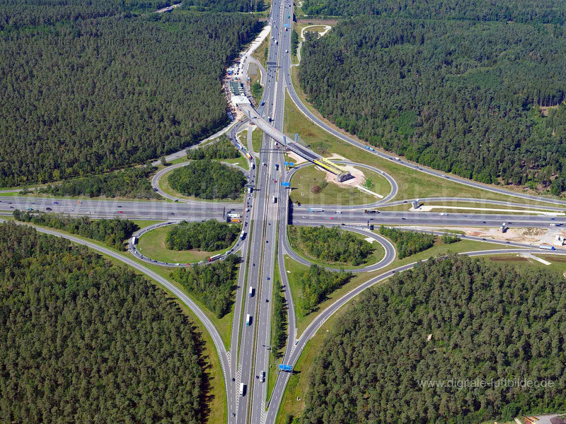 Luftaufnahme Autobahnkreuz A6 / A9 in Nürnberg | Mittelfranken, Bayern