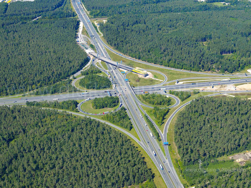 Luftaufnahme Autobahnkreuz A6 / A9 in Nürnberg | Mittelfranken, Bayern