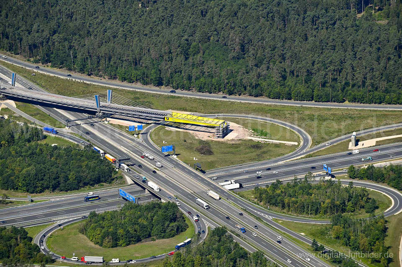 Luftaufnahme Autobahnkreuz A6 / A9 in Nürnberg | Mittelfranken, Bayern
