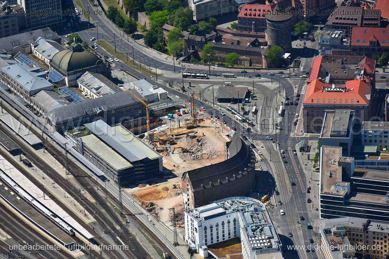 Luftaufnahme Bahnhofplatz in Nürnberg | Mittelfranken, Bayern