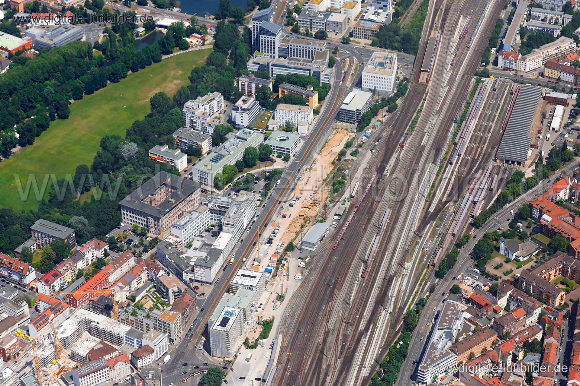 Luftaufnahme Bahnhofstraße in Nürnberg | Mittelfranken, Bayern
