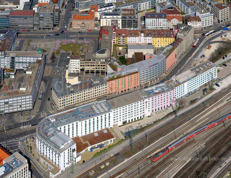 Luftaufnahme Bahnhofstraße in Nürnberg | Mittelfranken, Bayern
