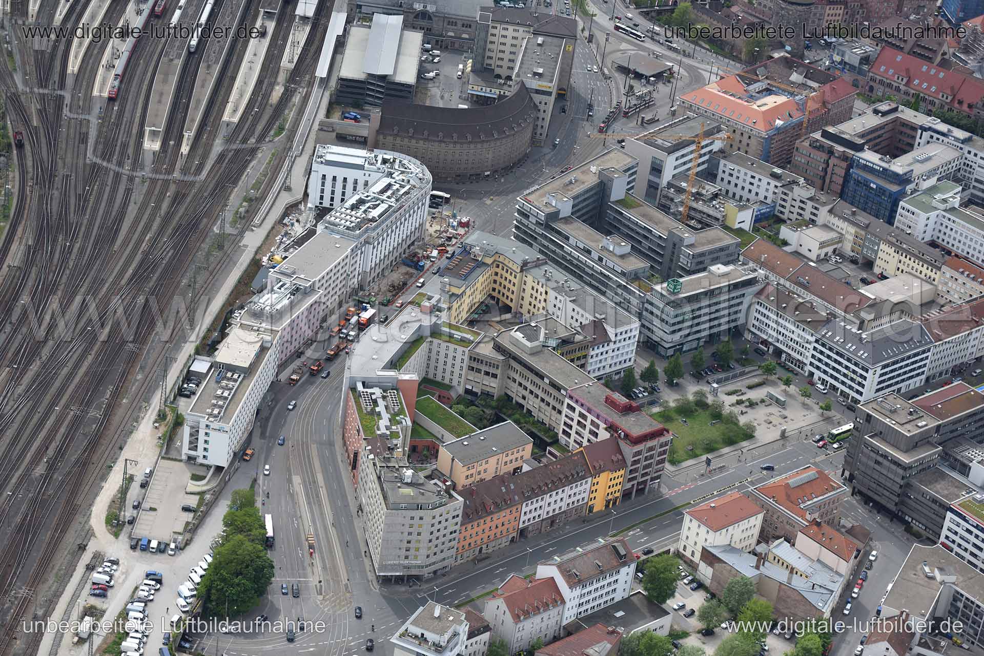 Luftaufnahme Bahnhofstraße in Nürnberg | Mittelfranken, Bayern