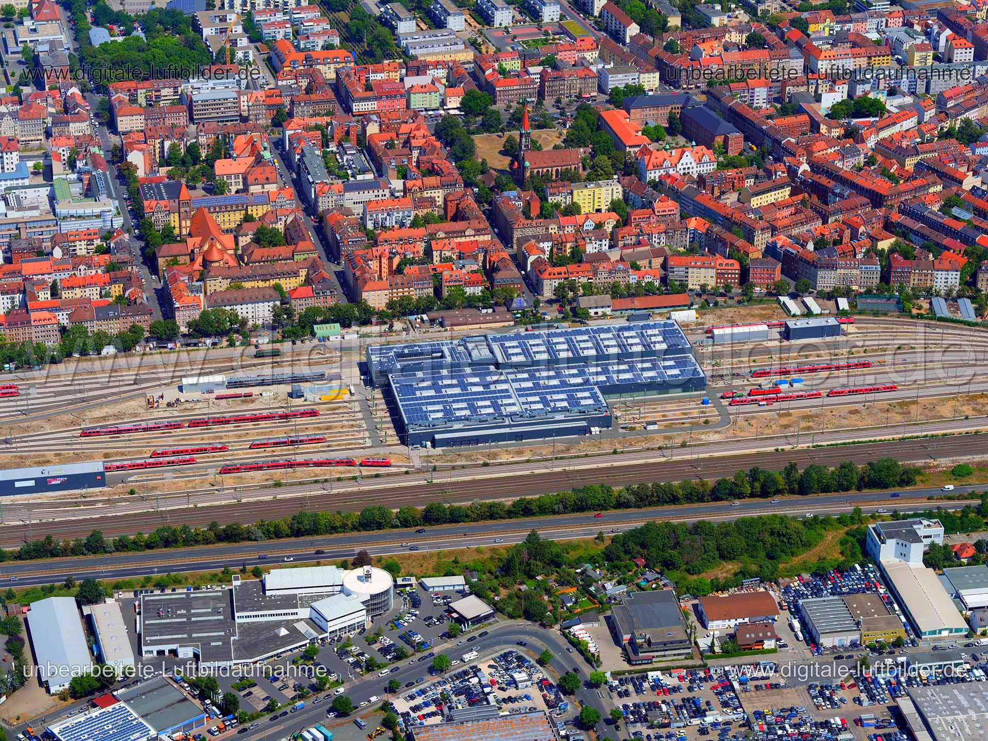 Luftaufnahme Bahnwerkstatt Austraße in Nürnberg | Mittelfranken, Bayern