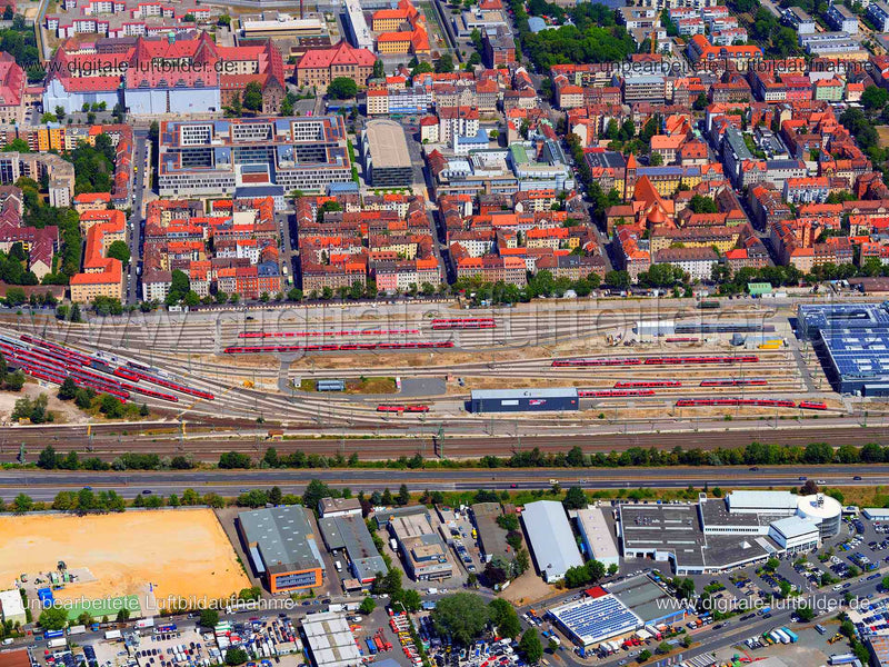 Luftaufnahme Bahnwerkstatt Austraße in Nürnberg | Mittelfranken, Bayern