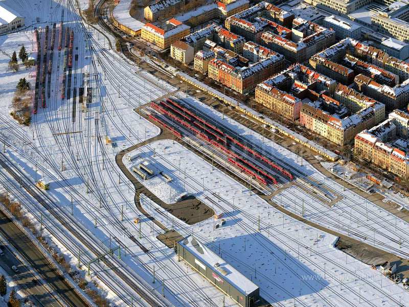 Luftaufnahme Bahnwerkstatt Austraße in Nürnberg | Mittelfranken, Bayern