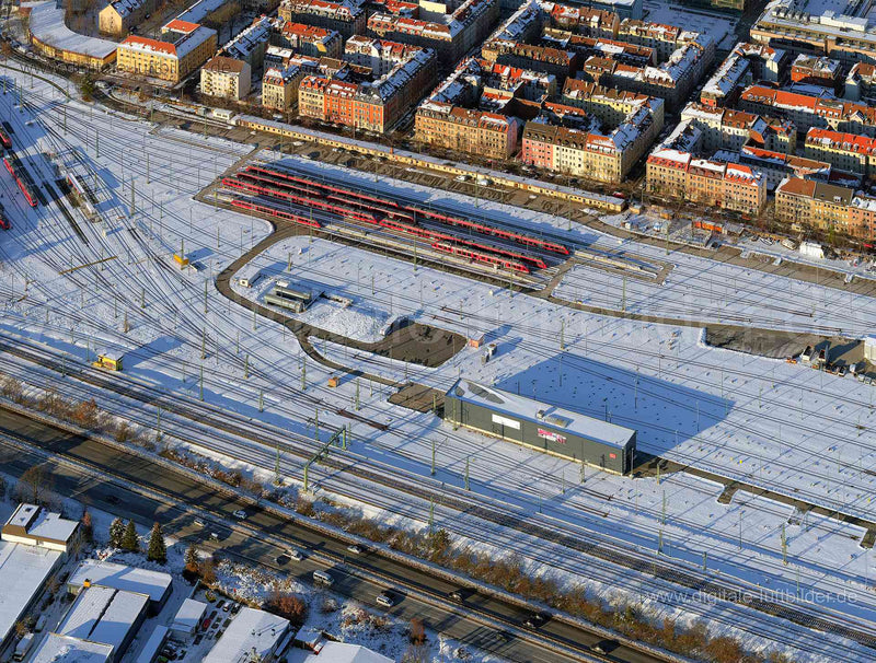 Luftaufnahme Bahnwerkstatt Austraße in Nürnberg | Mittelfranken, Bayern
