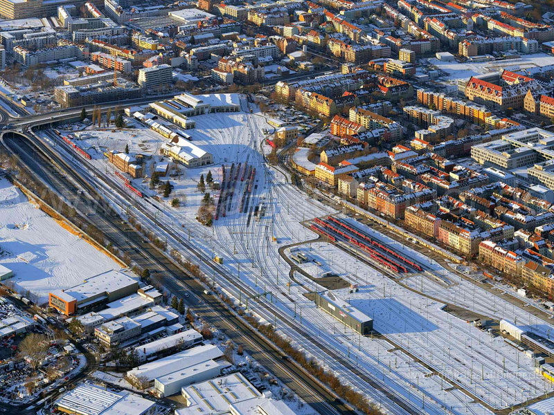 Luftaufnahme Bahnwerkstatt Austraße in Nürnberg | Mittelfranken, Bayern