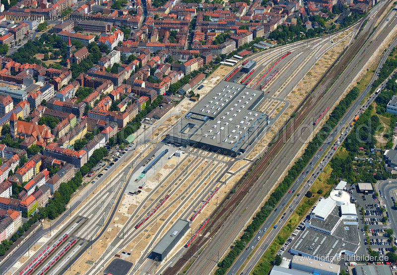 Luftaufnahme Bahnwerkstatt Austraße in Nürnberg | Mittelfranken, Bayern