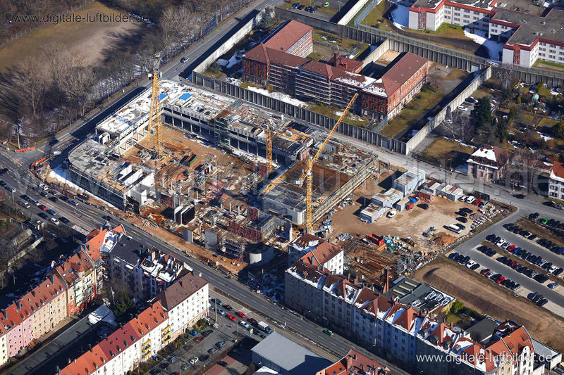 Luftaufnahme Bau der neuen Feuerwache in Nürnberg | Mittelfranken, Bayern