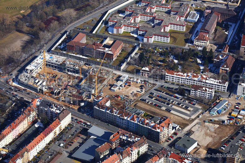 Luftaufnahme Bau der neuen Feuerwache in Nürnberg | Mittelfranken, Bayern