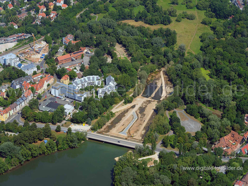 Luftaufnahme Baustelle am Wöhrder See in Nürnberg | Mittelfranken, Bayern
