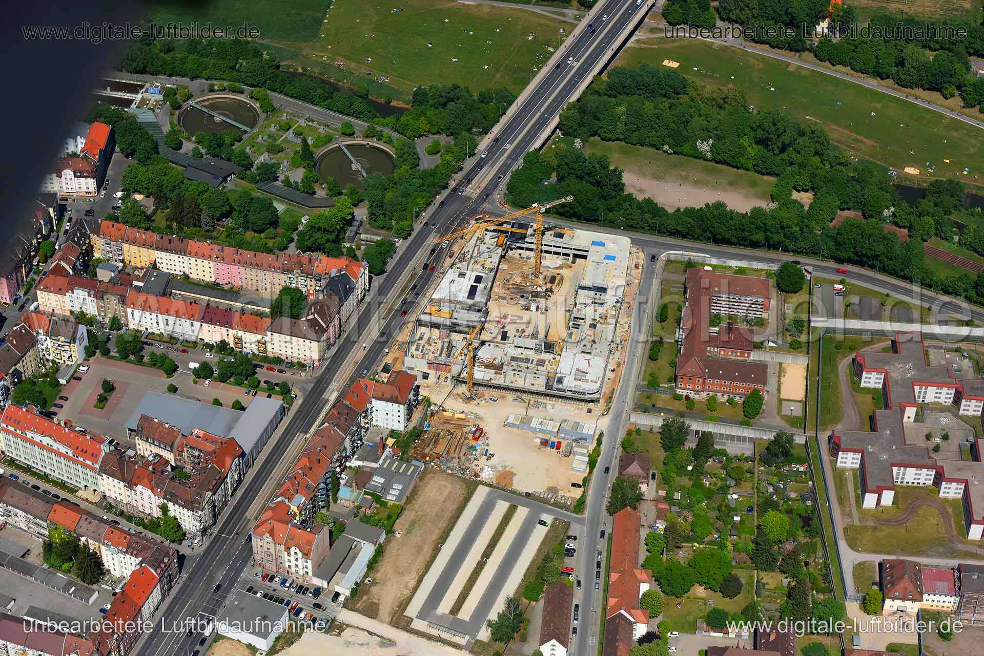 Luftaufnahme Baustelle Feuerwache in Nürnberg | Mittelfranken, Bayern