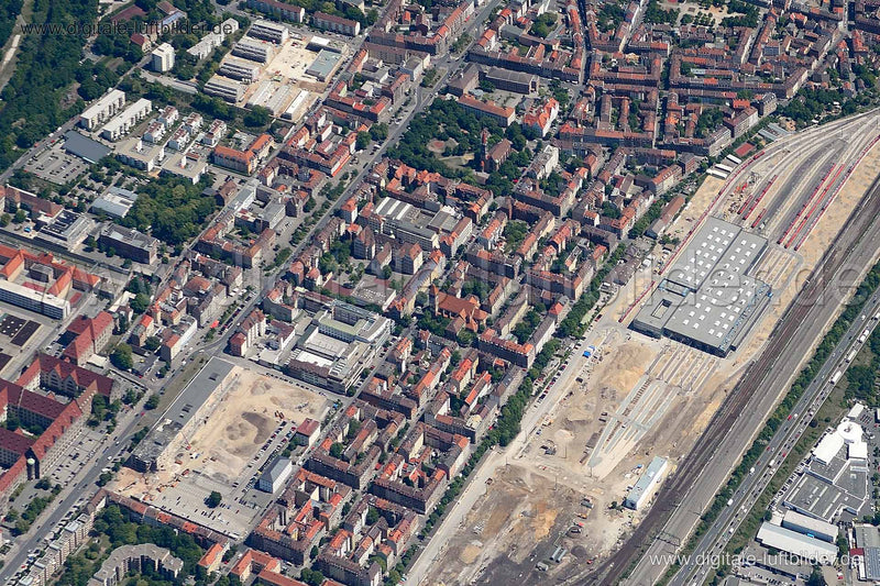 Luftaufnahme Baustelle nähe Fürther Strasse in Nürnberg | Mittelfranken, Bayern