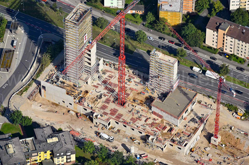 Luftaufnahme Baustelle Umweltbank in Nürnberg | Mittelfranken, Bayern
