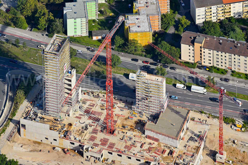 Luftaufnahme Baustelle Umweltbank in Nürnberg | Mittelfranken, Bayern