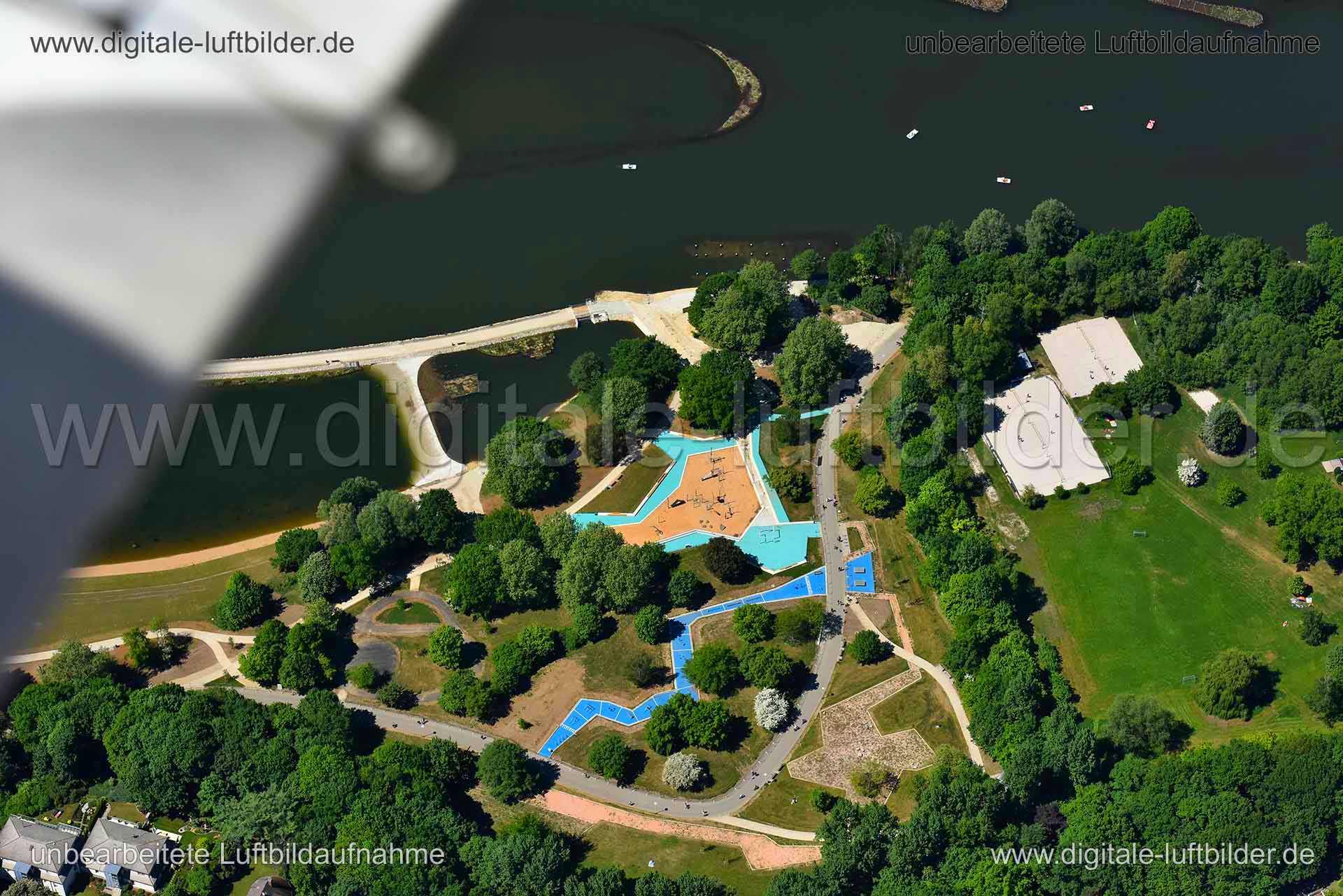 Luftaufnahme Bewegungspark am Wöhrder See in Nürnberg | Mittelfranken, Bayern