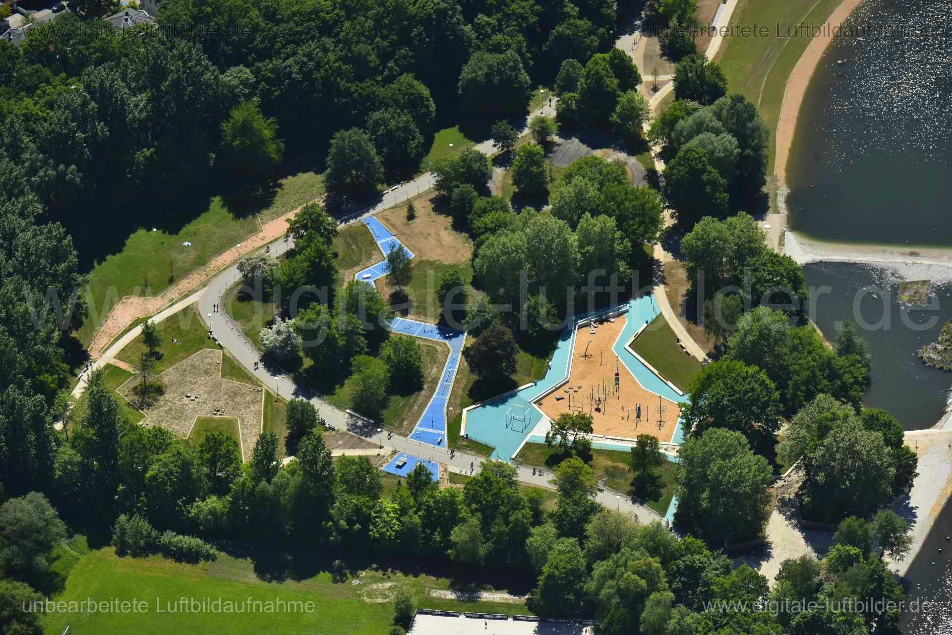 Luftaufnahme Bewegungspark am Wöhrder See in Nürnberg | Mittelfranken, Bayern