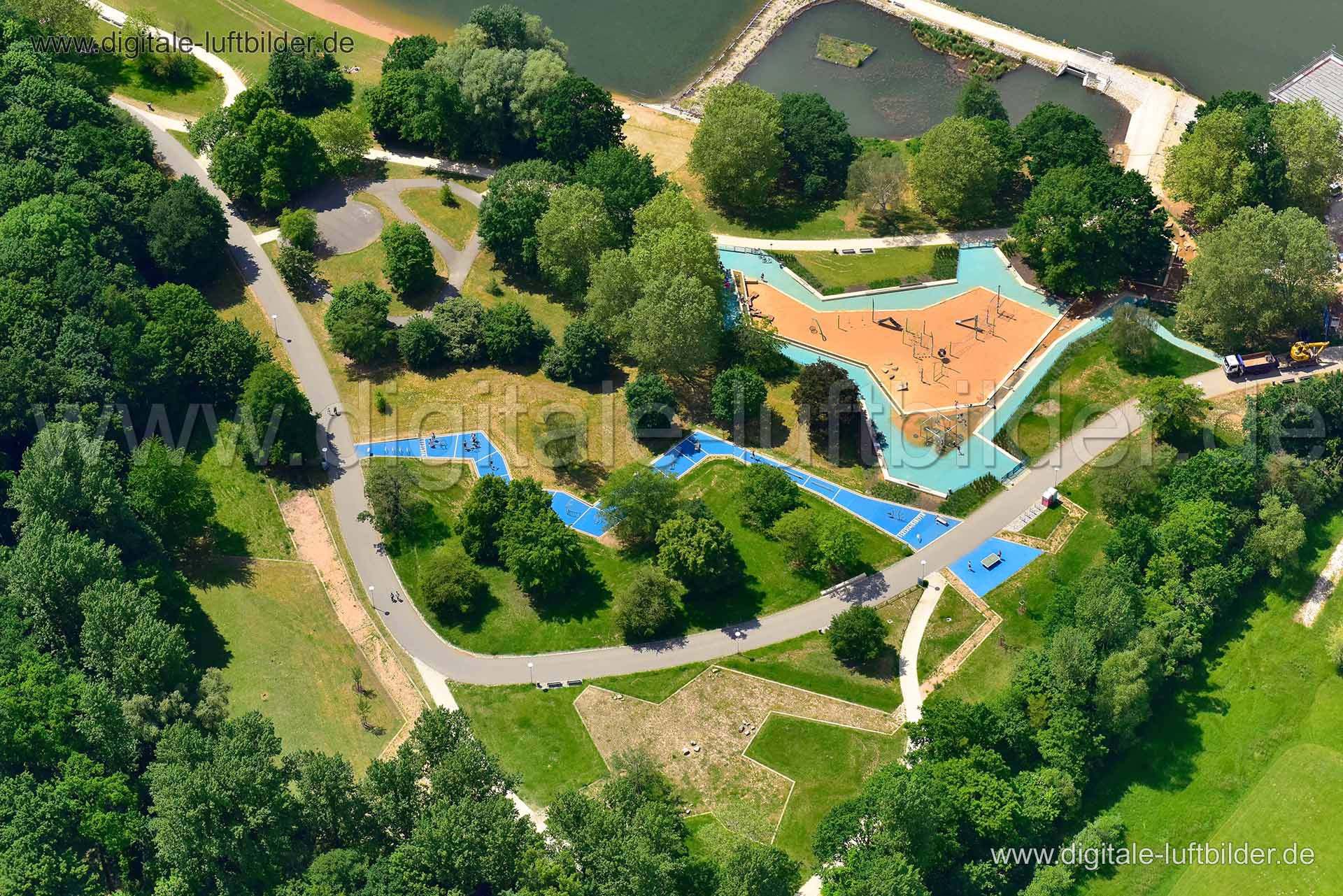 Luftaufnahme Bewegungspark am Wöhrder See in Nürnberg | Mittelfranken, Bayern