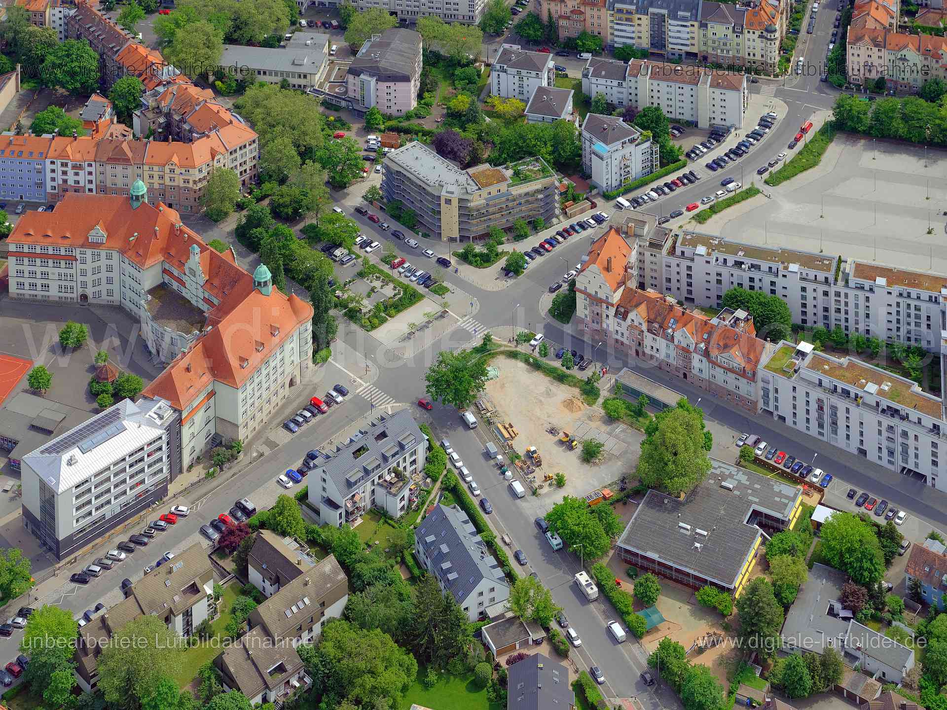 Luftbild - Bielingplatz, Ort: Nürnberg, Tags: Bielingplatz, , Bielingplatz, Bielingstraße, Flurstraße, Hallerstraße, Heime...