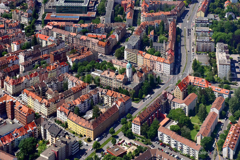 Luftaufnahme Bismarkschule in Nürnberg | Mittelfranken, Bayern