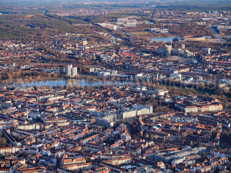 Luftaufnahme Blick Richtung Süd-Osten in Nürnberg | Mittelfranken, Bayern