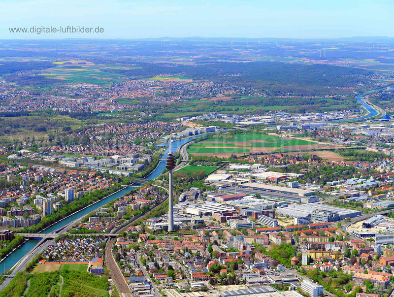 Luftaufnahme Blick Richtung Westen in Nürnberg | Mittelfranken, Bayern